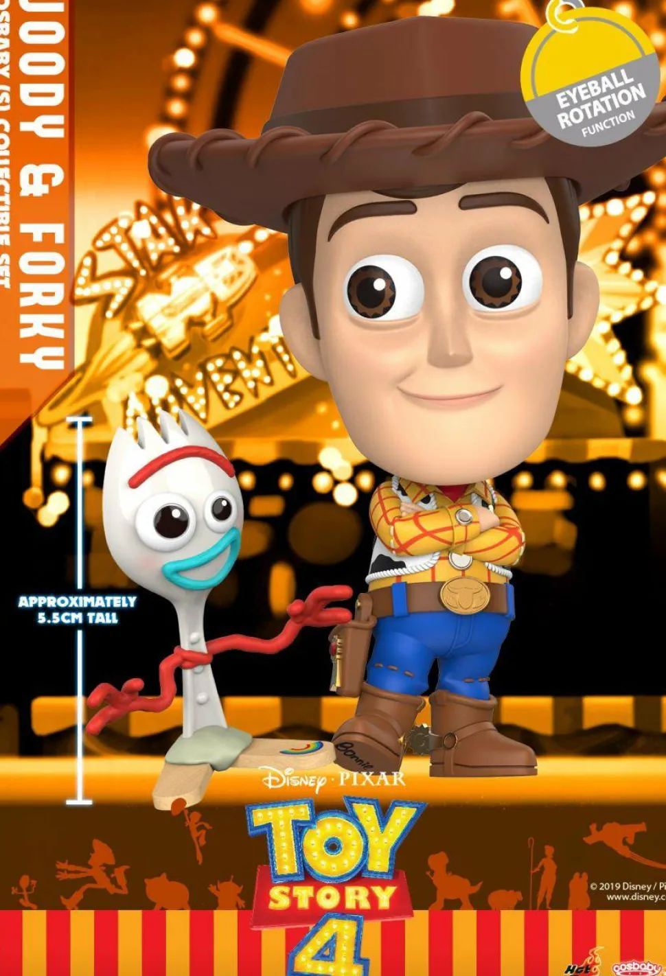 Toy Story 4 - Woody with Forky Cosbaby Hot Toys Bobble-Head Figure 2-Pack