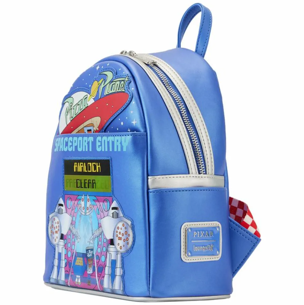 Toy Story - Pizza Planet Space Entry Lenticular Glow in the Dark 10” Faux Leather Mini Backpack