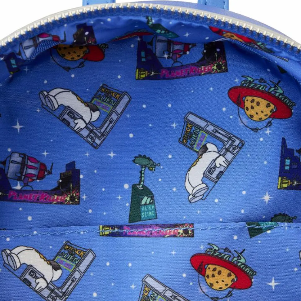 Toy Story - Pizza Planet Space Entry Lenticular Glow in the Dark 10” Faux Leather Mini Backpack