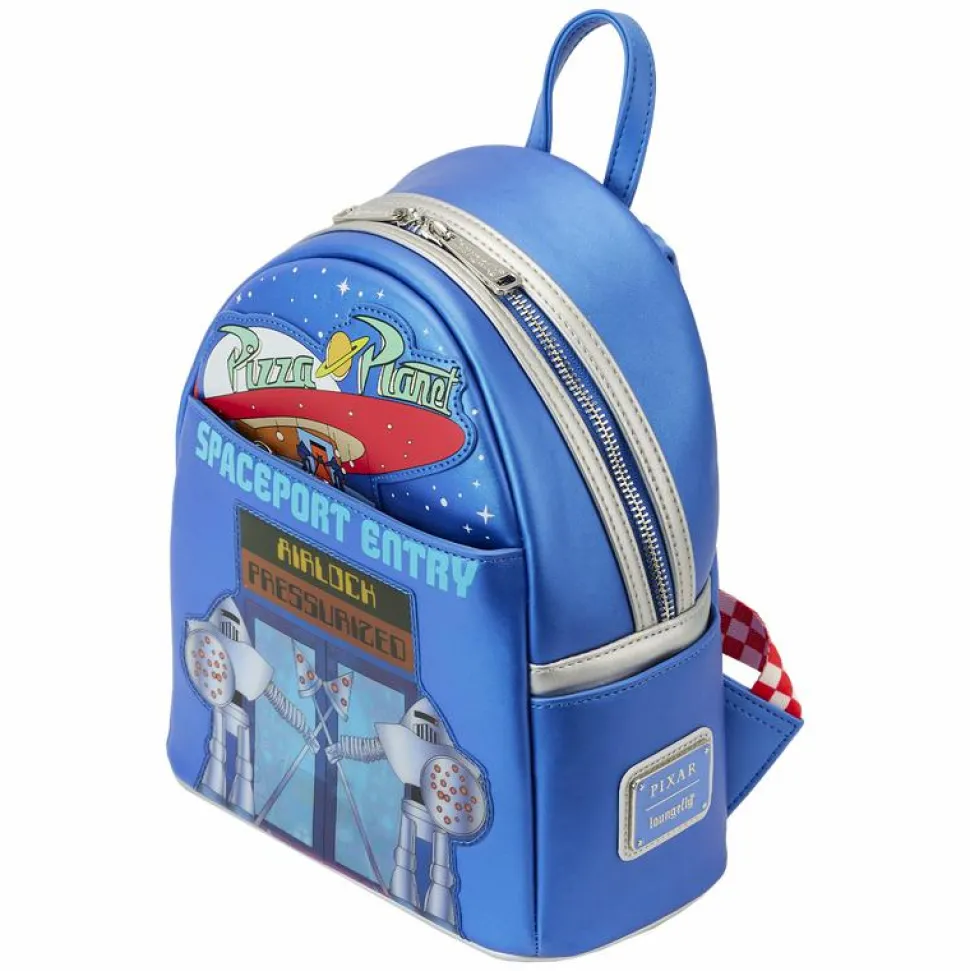 Toy Story - Pizza Planet Space Entry Lenticular Glow in the Dark 10” Faux Leather Mini Backpack
