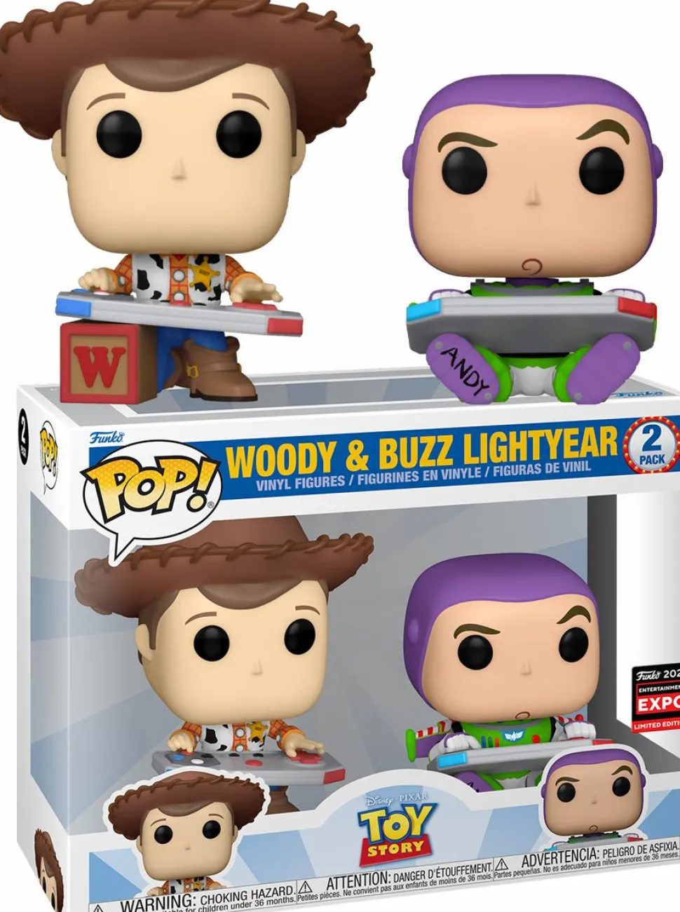 Toy Story - Woody & Buzz Lightyear Gaming Pop! Vinyl Figure 2-Pack (2024 Entertainment Expo Convention Exclusive)