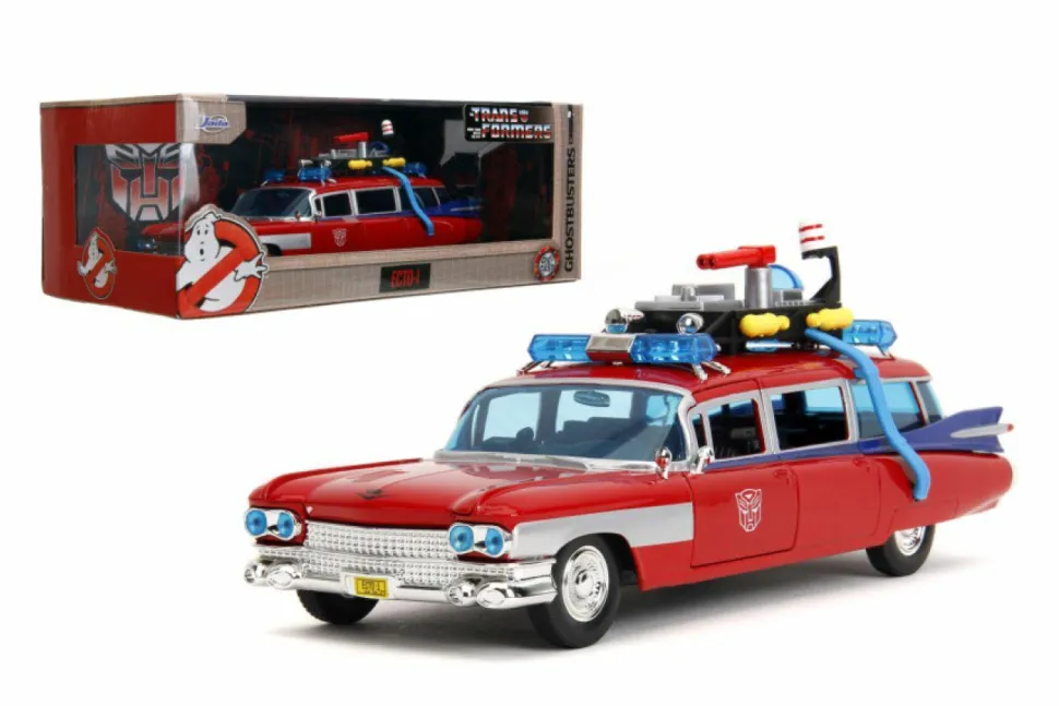 Transformers x Ghostbusters - Ecto-1 x Optimus Prime Mash-Up Hollywood Rides 1/24th Scale Die-Cast Vehicle Replica