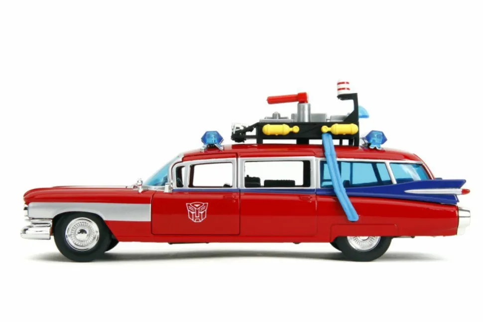Transformers x Ghostbusters - Ecto-1 x Optimus Prime Mash-Up Hollywood Rides 1/24th Scale Die-Cast Vehicle Replica