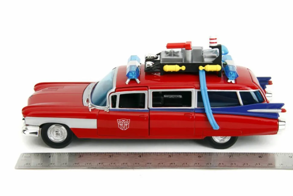 Transformers x Ghostbusters - Ecto-1 x Optimus Prime Mash-Up Hollywood Rides 1/24th Scale Die-Cast Vehicle Replica