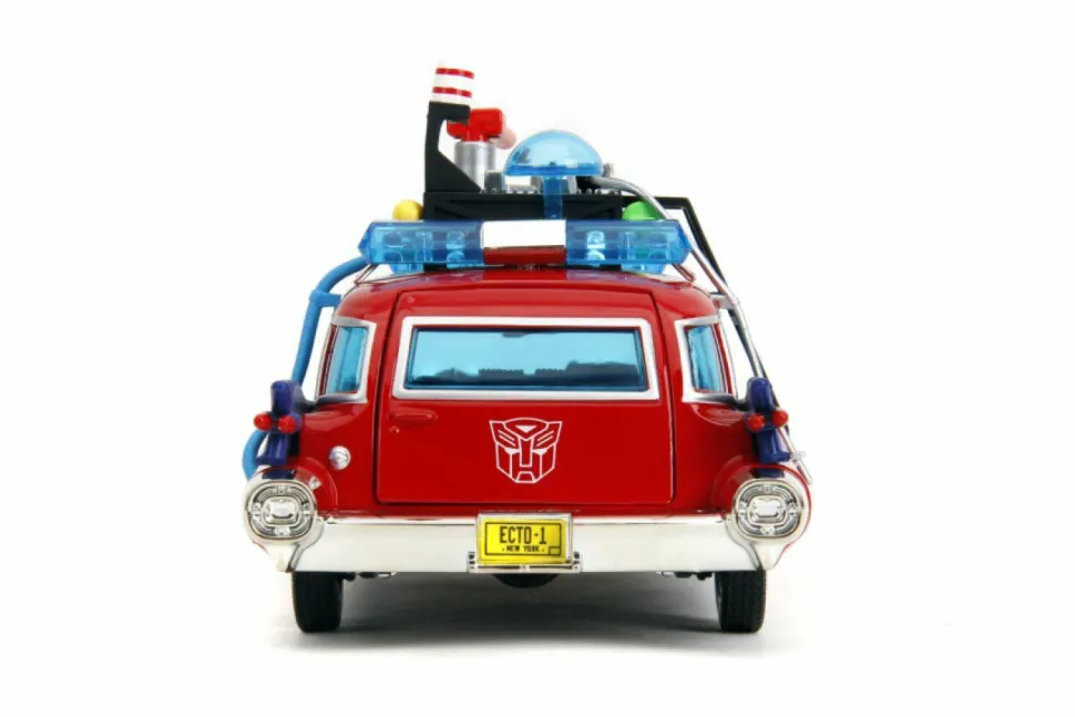 Transformers x Ghostbusters - Ecto-1 x Optimus Prime Mash-Up Hollywood Rides 1/24th Scale Die-Cast Vehicle Replica