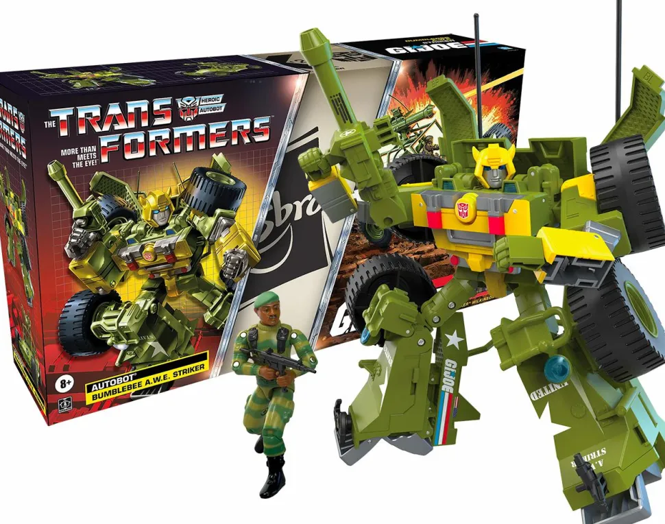 Transformers x G.I. Joe - Bumblebee A.W.E. Striker & Lonzo “Stalker” Wilkinson Collaborative Mash-Up 3.75” Scale Action Figure 2-Pack