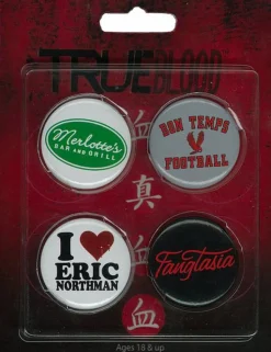 True Blood - 4 Pack of Pins / Buttons Set #2