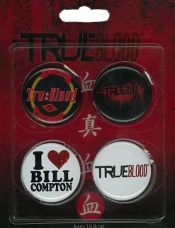 True Blood - 4 Pack of Pins / Buttons Set #1