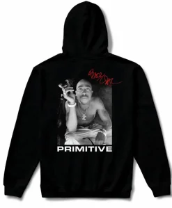 Tupac - Tupac x Primitive Smoke Black Sweatshirt Hoodie