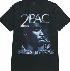 Tupac - Tupac x Primitive Platinum Washed Black T-Shirt
