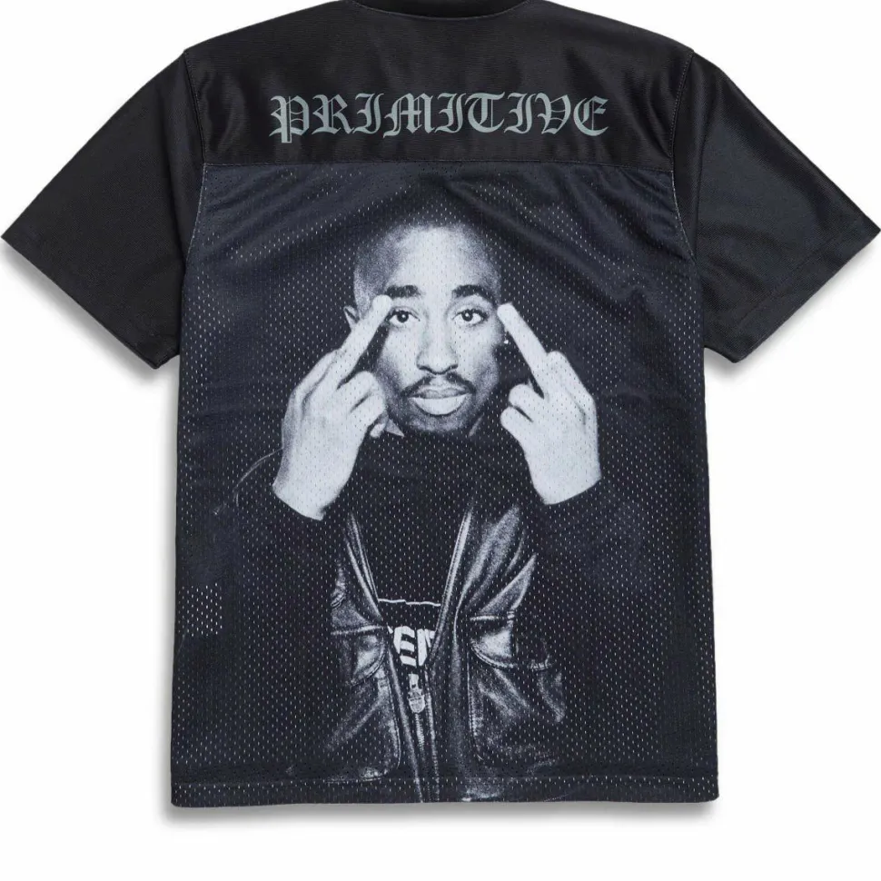 Tupac - Tupac x Primitive Icon Black Mesh Jersey