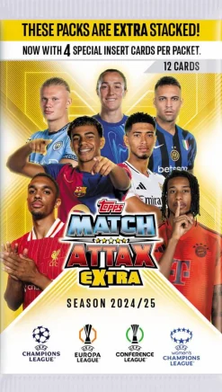 UEFA - 2024/25 Topps Match Attax Extra Soccer Trading Cards Pack (12 Cards)