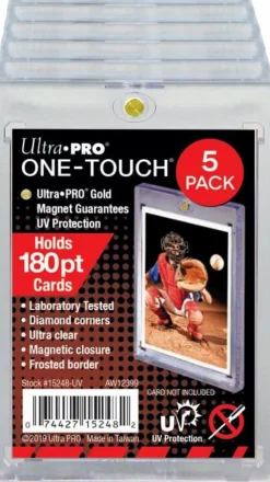 Ultra Pro - Clear 180pt Magnetic UV One-Touch Card Holder 5-Pack
