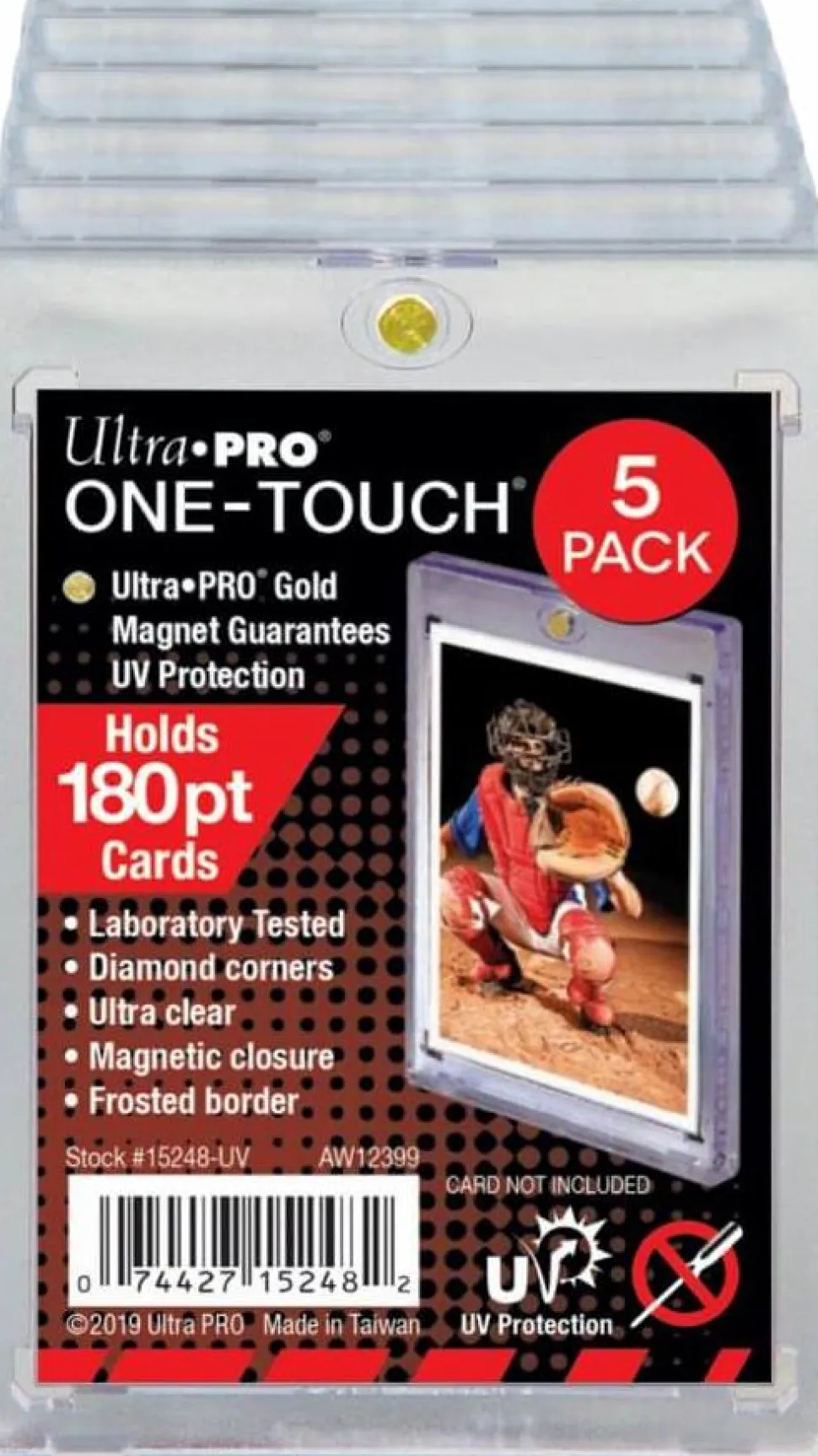 Ultra Pro - Clear 180pt Magnetic UV One-Touch Card Holder 5-Pack