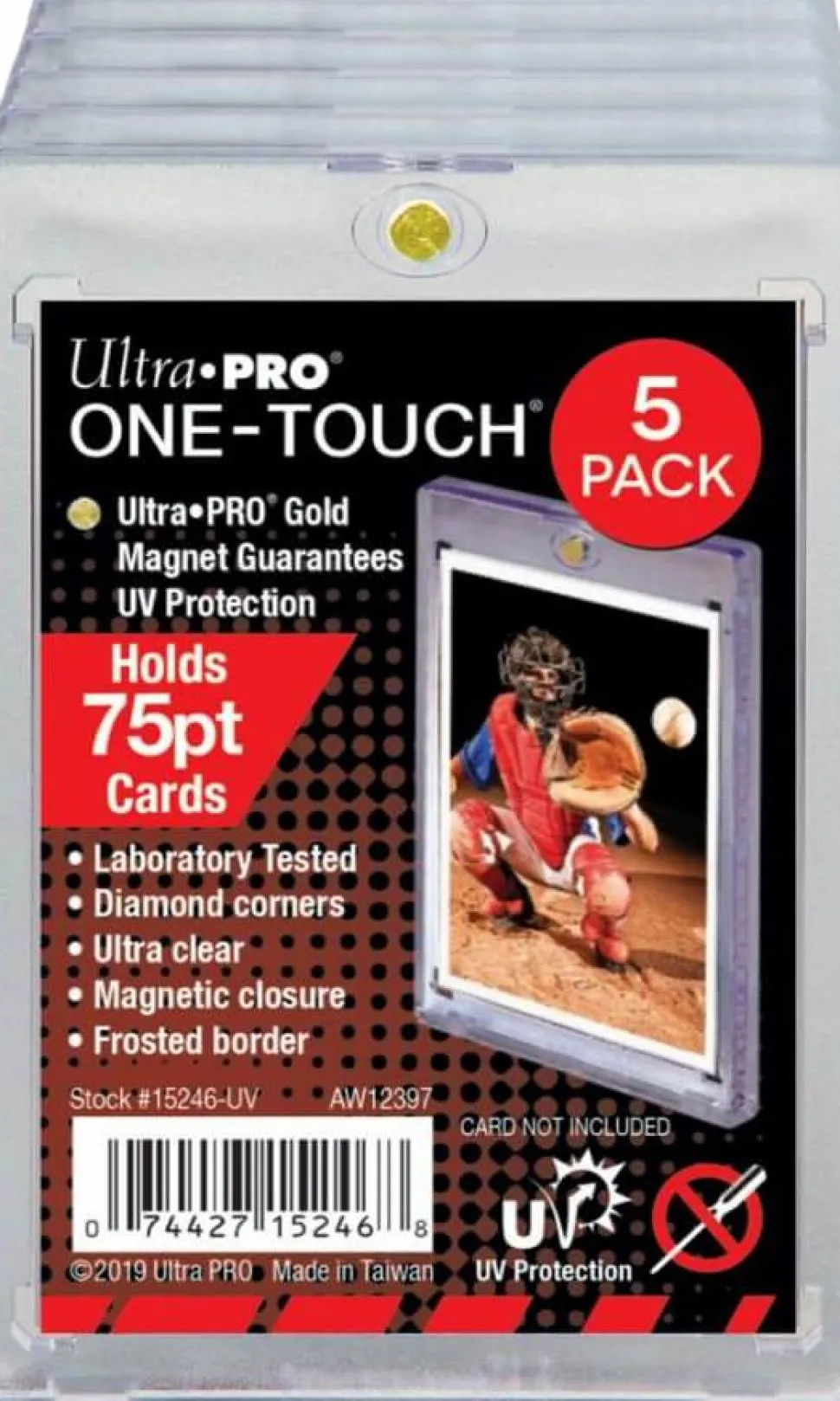 Ultra Pro - Clear 75pt Magnetic UV One-Touch Card Holder 5-Pack