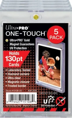 Ultra Pro - Clear 130pt Magnetic UV One-Touch Card Holder 5-Pack
