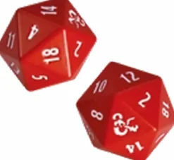 Ultra Pro - Dungeons & Dragons Heavy Metal Red & White D20 Dice 2-Pack