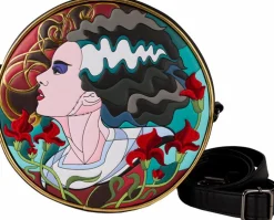 Universal Monsters - Bride of Frankenstein Stained Glass 9" Faux Leather Crossbody Bag