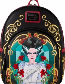 Universal Monsters - Bride of Frankenstein Stained Glass 10" Faux Leather Mini Backpack