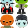 Universal Monsters - Dracula, Frankenstein, Wolfman & Bride of Frankenstein 4" Pop! Enamel Pin Bundle (Set of 4)