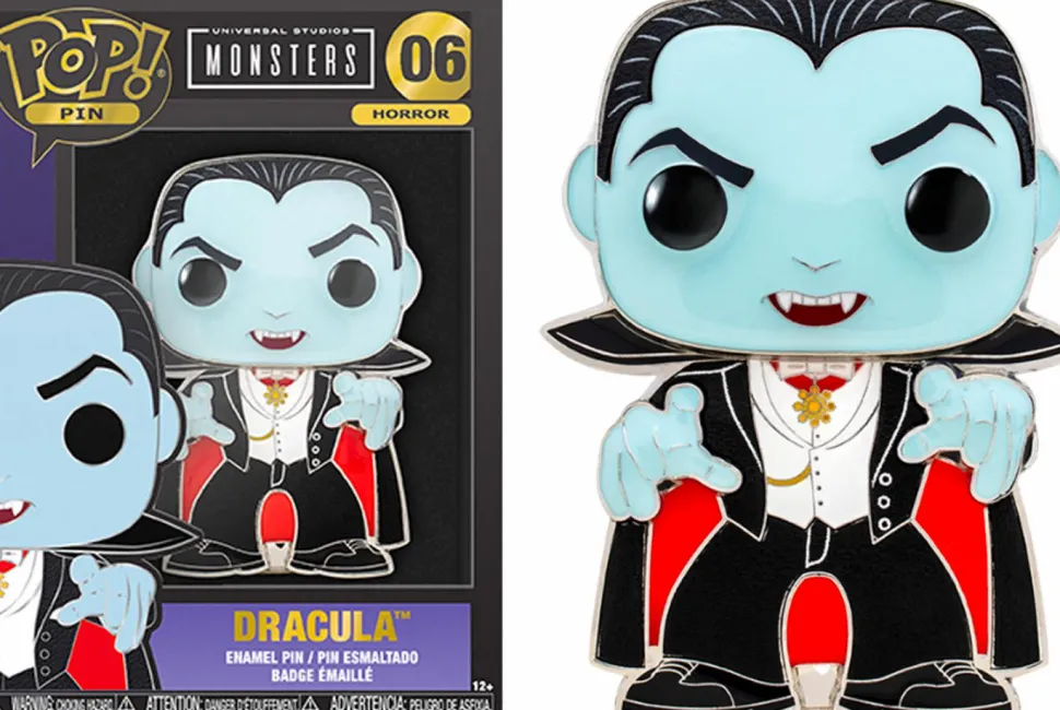 Universal Monsters - Dracula, Frankenstein, Wolfman & Bride of Frankenstein 4" Pop! Enamel Pin Bundle (Set of 4)