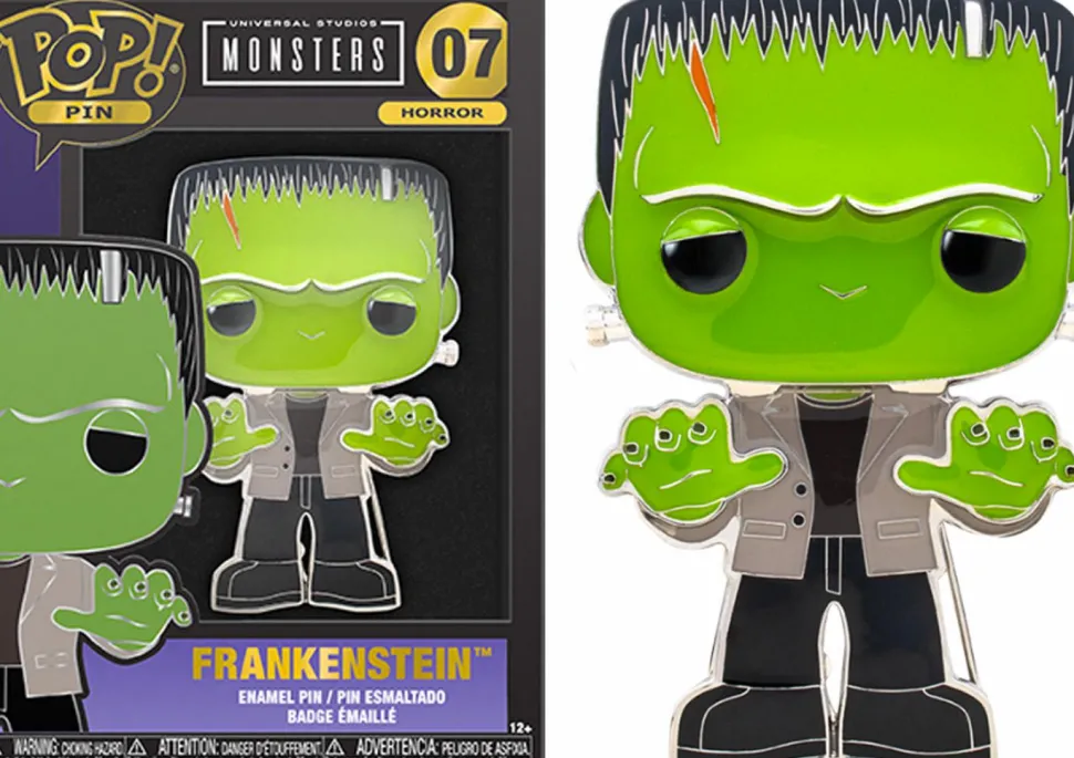 Universal Monsters - Dracula, Frankenstein, Wolfman & Bride of Frankenstein 4" Pop! Enamel Pin Bundle (Set of 4)
