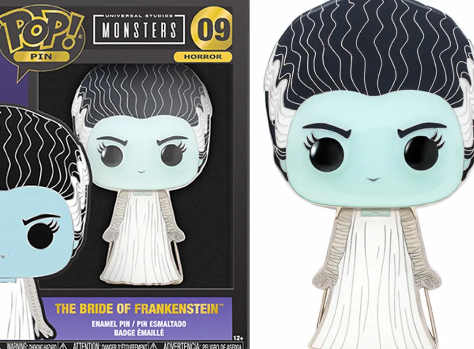 Universal Monsters - Dracula, Frankenstein, Wolfman & Bride of Frankenstein 4" Pop! Enamel Pin Bundle (Set of 4)