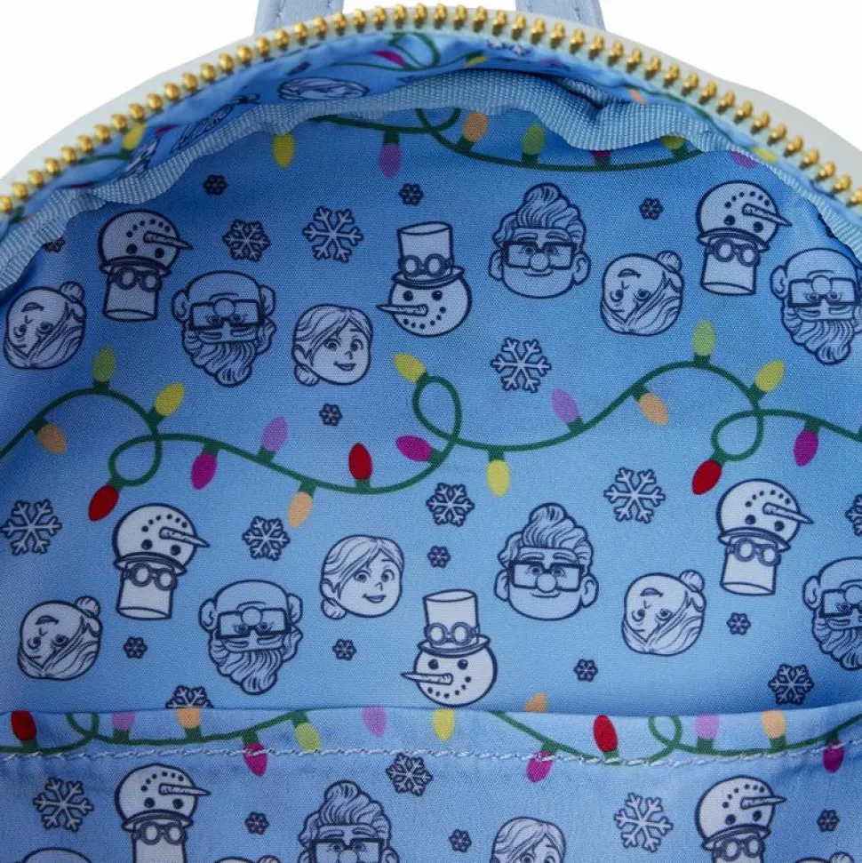 Up - House Holiday Light Up 10" Faux Leather Mini Backpack