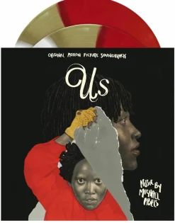 Us (2019) - Original Motion Picture Soundtrack by Michael Abels 2xLP Vinyl Record (The Untethering Red, Brass & White Split Coloured Vinyl)