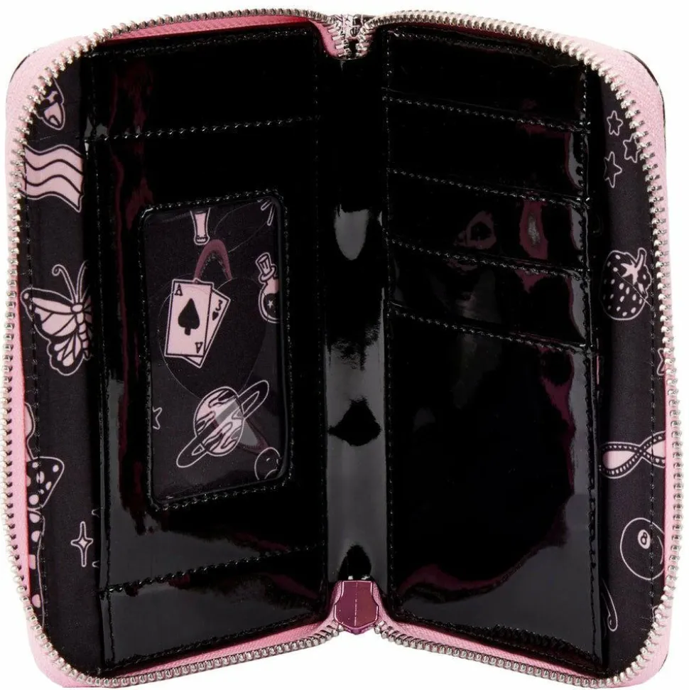Valfre - Lucy Tattoo 4” Faux Leather Zip-Around Wallet