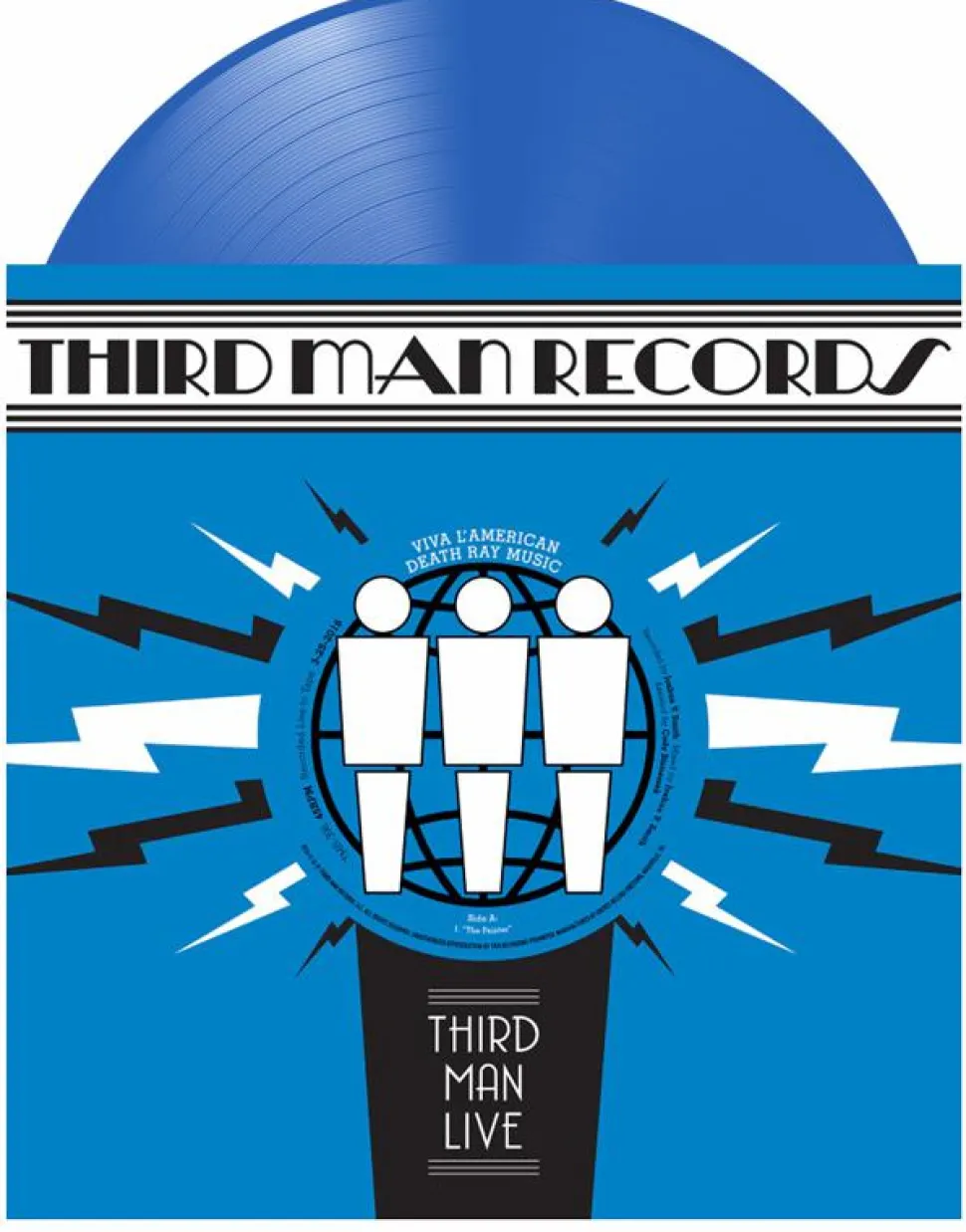Viva L'American Death Ray Music - Live at Third Man Records 7” Split Single Vinyl Record (Translucent Blue Coloured VInyl)
