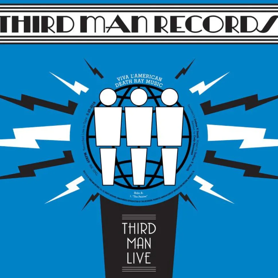 Viva L'American Death Ray Music - Live at Third Man Records 7” Split Single Vinyl Record (Translucent Blue Coloured VInyl)