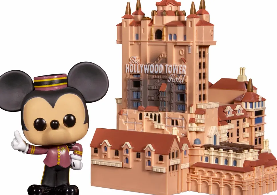 Walt Disney World: 50th Anniversary - Mickey Mouse with Hollywood Tower Hotel Pop! Town Vinyl Figure