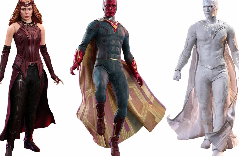 WandaVision - Vision, The Vision & The Scarlet Witch 1/6th Scale Hot Toys Action Figure Bundle (Set of 3)