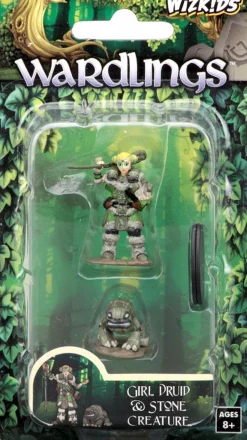 Wardlings - Girl Druid & Stone Creature Pre-Painted Miniature Figure 2-Pack (Wave 2)