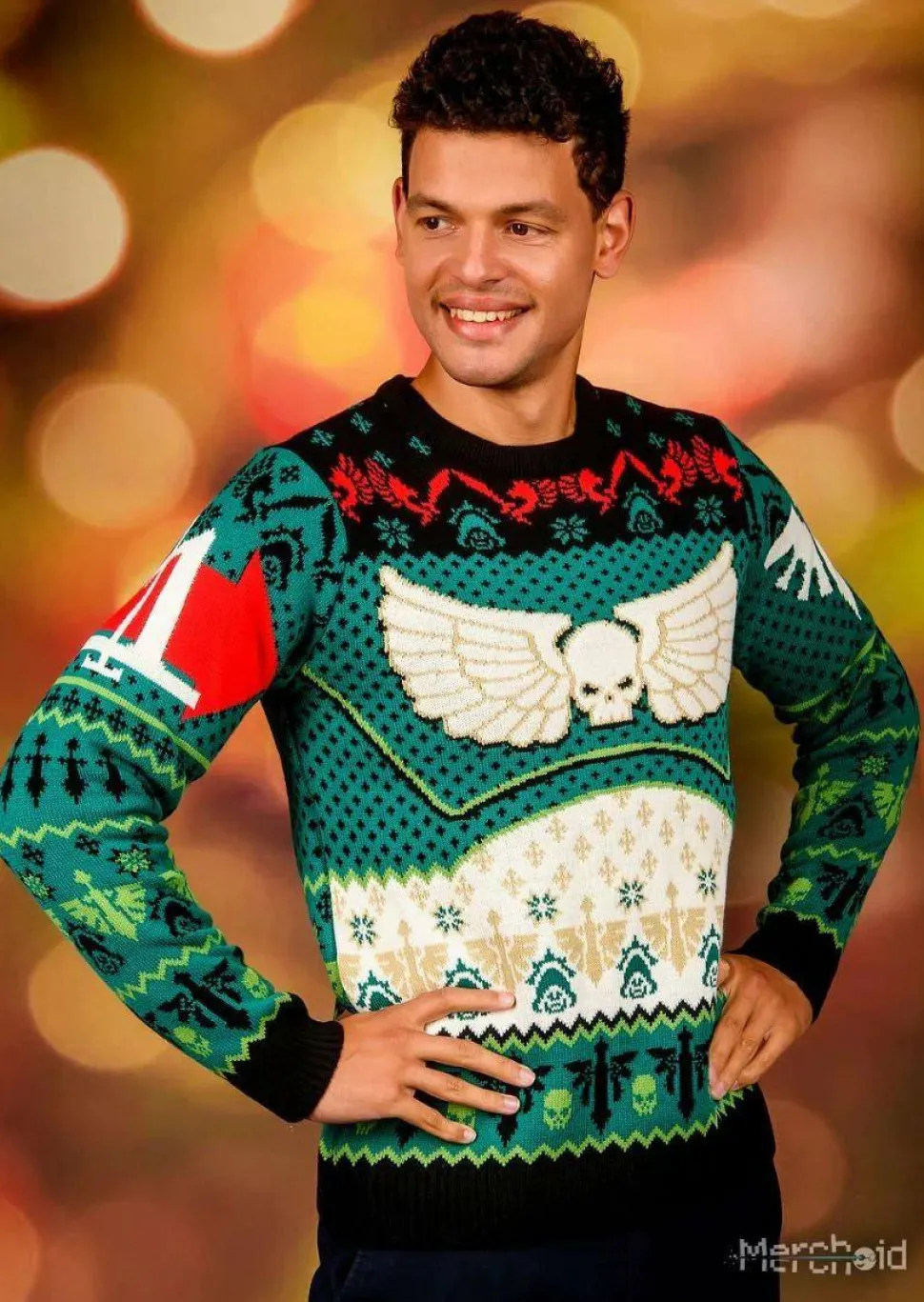 Warhammer 40,000 - Dark Angels Space Marine Christmas Crew Knit Jumper