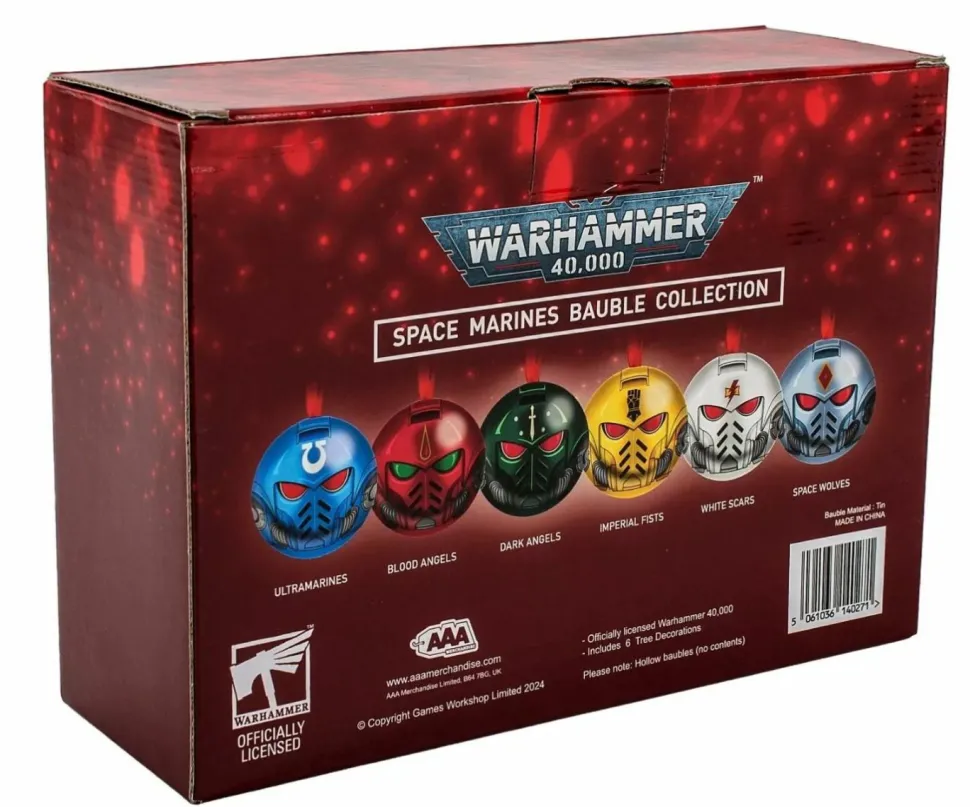 Warhammer 40,000 - Space Marines Chapter Helmet Bauble Collection Holiday Decoration 6-Pack