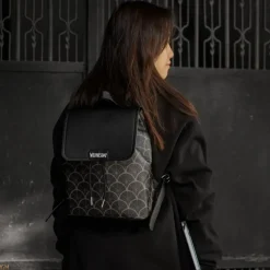 Wednesday (2022) - Black 11" Faux Leather Flap Backpack