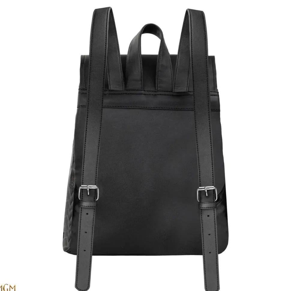 Wednesday (2022) - Black 11" Faux Leather Flap Backpack