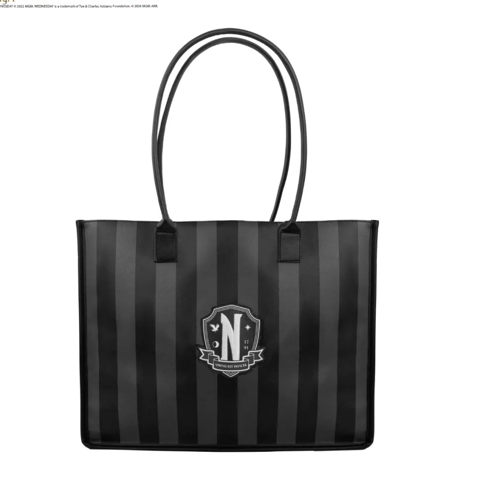 Wednesday (2022) - Black Nevermore Academy 16" Faux Leather Shopping Bag