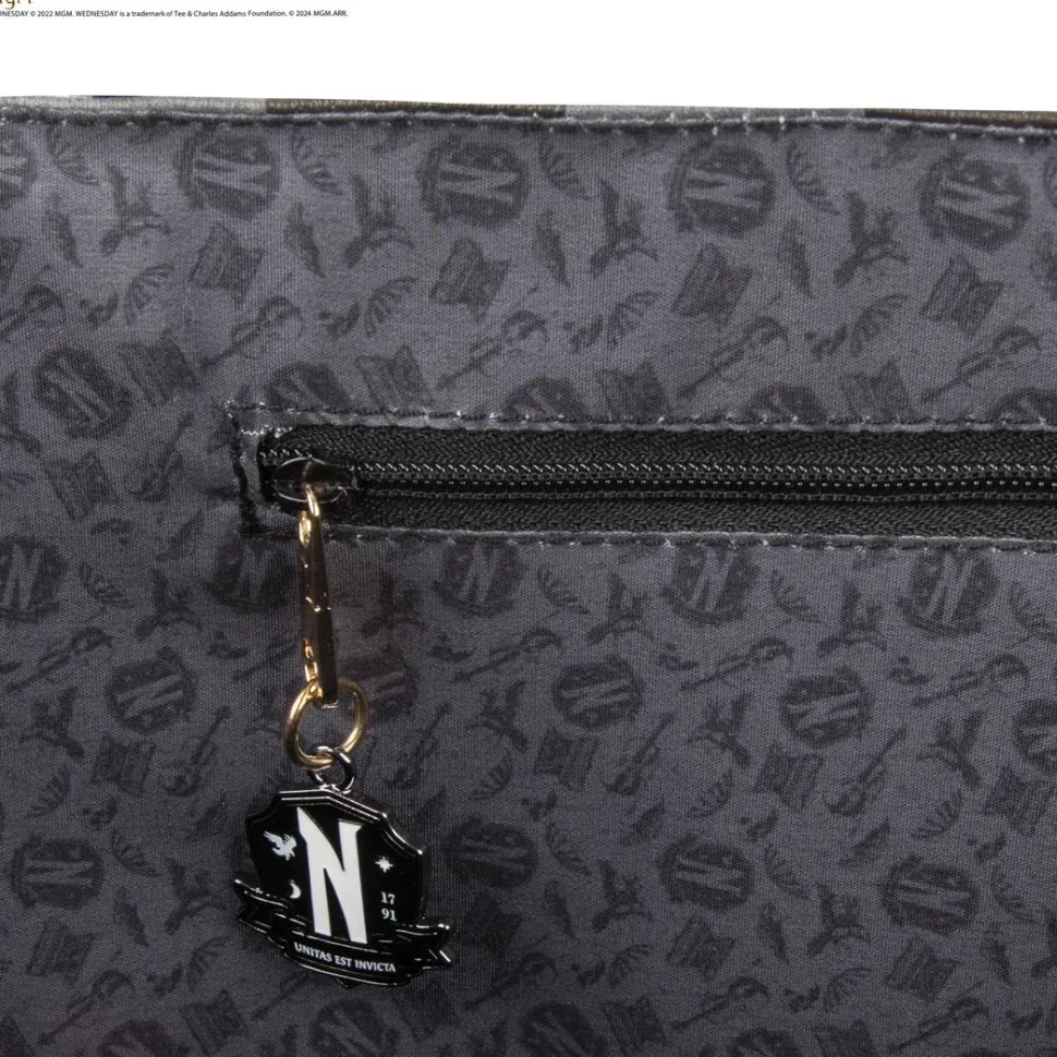 Wednesday (2022) - Black Nevermore Academy 16" Faux Leather Shopping Bag