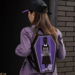 Wednesday (2022) - Coffin Shaped 13" Faux Leather Mini Backpack