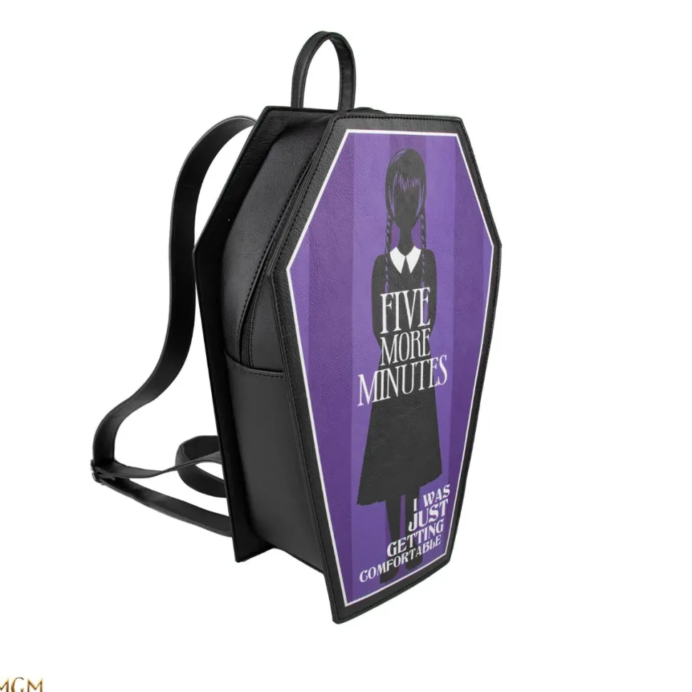 Wednesday (2022) - Coffin Shaped 13" Faux Leather Mini Backpack