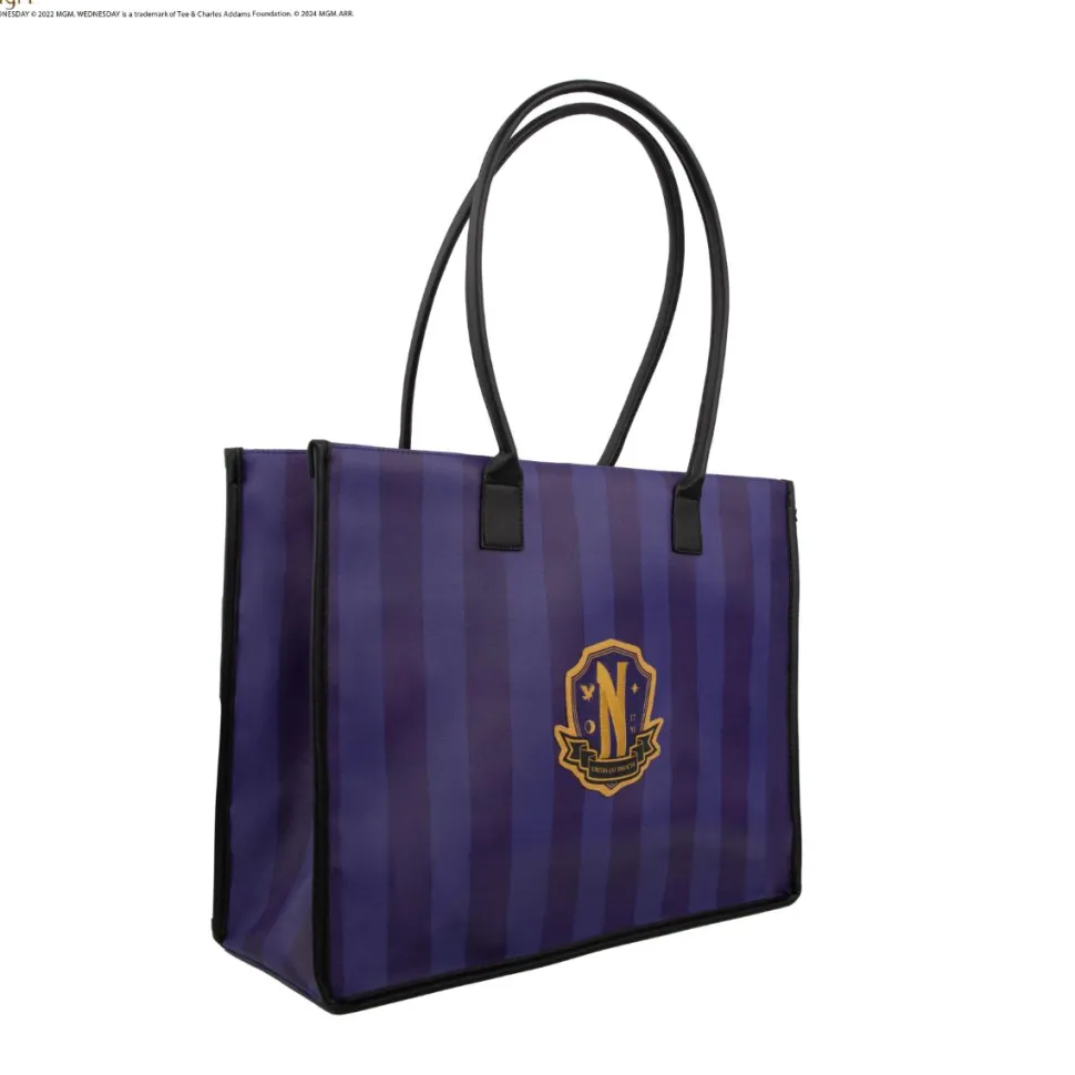 Wednesday (2022) - Purple Nevermore Academy 16" Faux Leather Shopping Bag