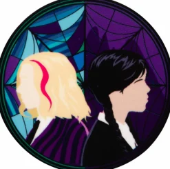Wednesday (2022) - Wednesday & Enid Stained Glass Character Pin