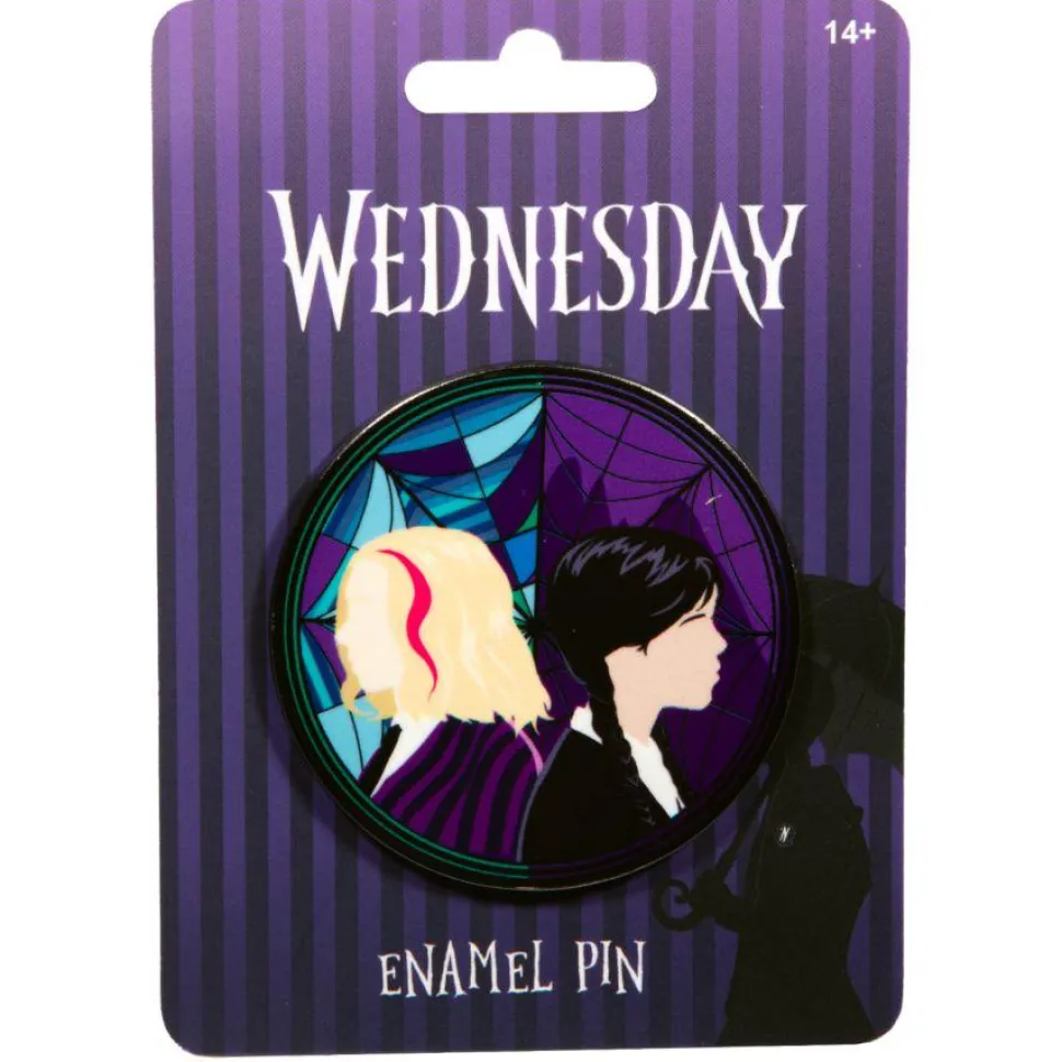 Wednesday (2022) - Wednesday & Enid Stained Glass Character Pin