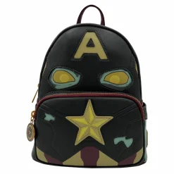 What If…? - Zombie Captain America Cosplay Glow in the Dark 10” Faux Leather Mini Backpack