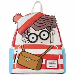 Where’s Waldo? - Waldo Cosplay 10” Faux Leather Mini Backpack