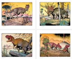 William Stout Dinosaur Series - The Cretaceous Era Fine Art Prints by William Stout (Set of 4)