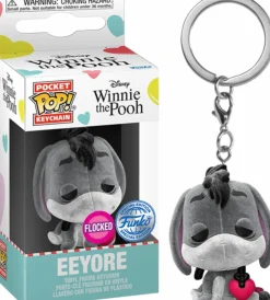 Winnie the Pooh - Eeyore with Heart Flocked Pocket Pop! Vinyl Keychain